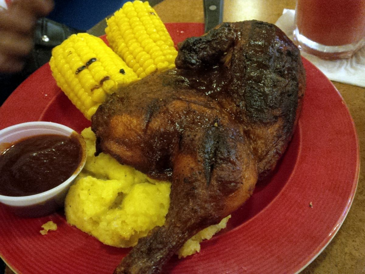 BBQ Roast Chicken, Corn and mash potatos