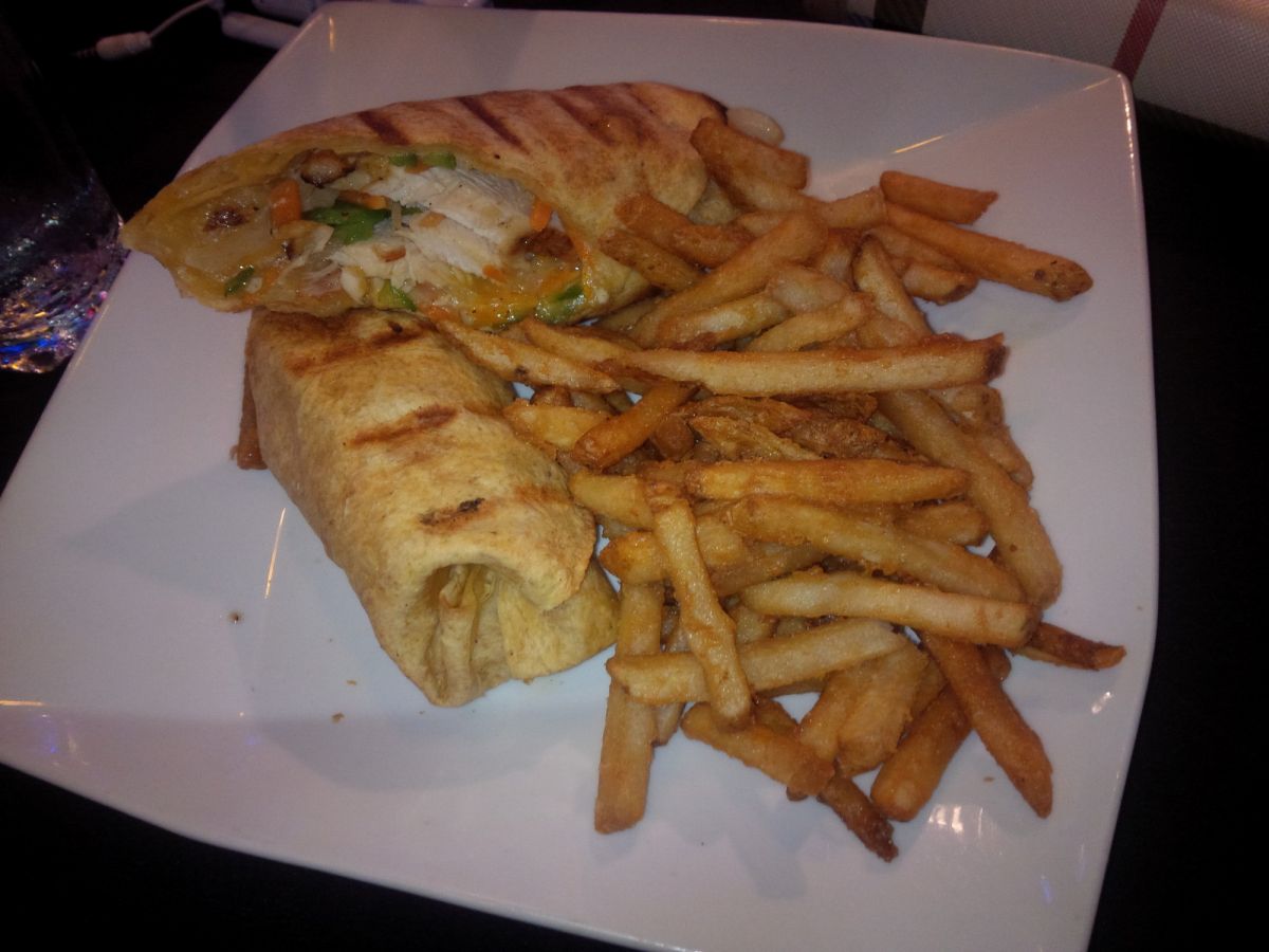 Chicken Wrap and Fries