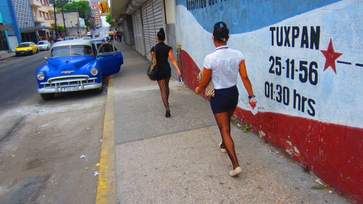 Fishnet stockings are an essential part of the work dress code in Cuba